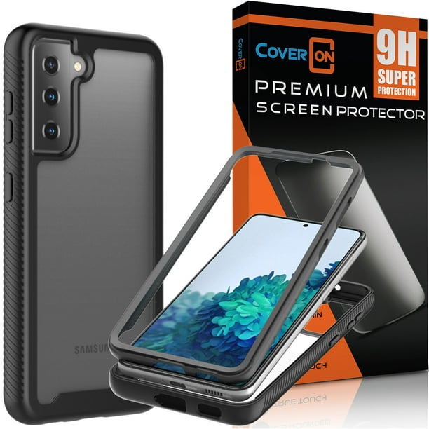 Coveron For Samsung Galaxy S21 5g Case And Screen Protector Tempered Glass Military Grade Full Body Rugged Slim Fit Clear Phone Cover Black Walmart Com Walmart Com