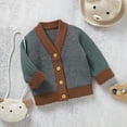 thumbnail image 2 of Toimothcn Toddler Infant Boys Sweater Casual Patchwork Color Button Up Knit Sweaters Long Sleeve V Neck Warm Soft Loose Fit Pullover Knitted Sweater Lovely Boy'S Clothing, 2 of 5