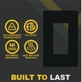 thumbnail image 3 of Faith 1-Gang Decorator Screwless Wall Plates Child Safe Outlet Covers, 4.68"H x 2.93" L, Fits GFCI, USB Receptacle, Dimmers, and Lighting Controls, ETL Listed, Black, 8-Pack, 3 of 9