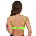 thumbnail image 5 of wamacs Women's Retro Molded Soft Pads Vintage V Neck Bikini Swimsuits Tops Summer Sexy Stylish Swimwear (Green,L), 5 of 9
