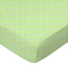 SheetWorld Fitted 100% Cotton Percale Play Yard Sheet Fits BabyBjorn Travel Crib Light 24 x 42, Primary Green Gingham Woven