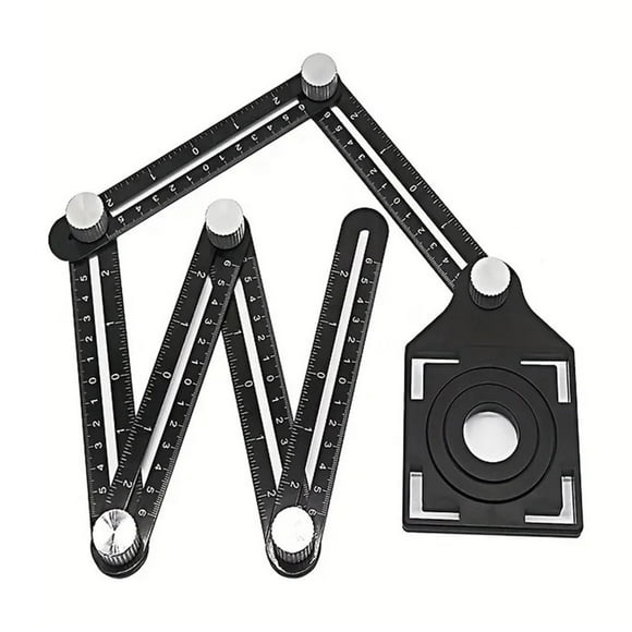 6 Fold Set Construction Angle Measuring Ruler Aluminum Alloy Perforated Mold Template Tool ,Accurate Measurement