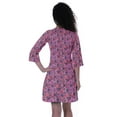 thumbnail image 4 of Moomaya Women's Printed Round Neck FlareDressW/ Buttons Short Casual SummerDresses, 4 of 5