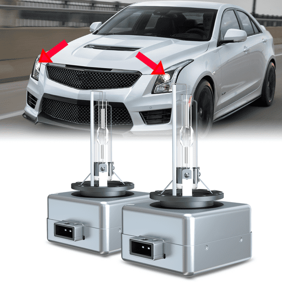 For Cadillac ATS 2013-2019 HID D3S Headlight High & Low Beam Bulbs 6000K
