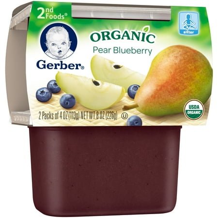 Gerber® 2nd Foods® Organic Pear Blueberry Baby Food 2-4 oz. Packs
