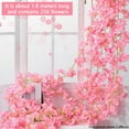 thumbnail image 4 of 70.92" Artificial 135 Heads Cherry Blossom Garland Cherry Blossom Hanging Vine Silk Sakura Vines Garland for Wedding Party Decor, Rose Red, 4 of 7