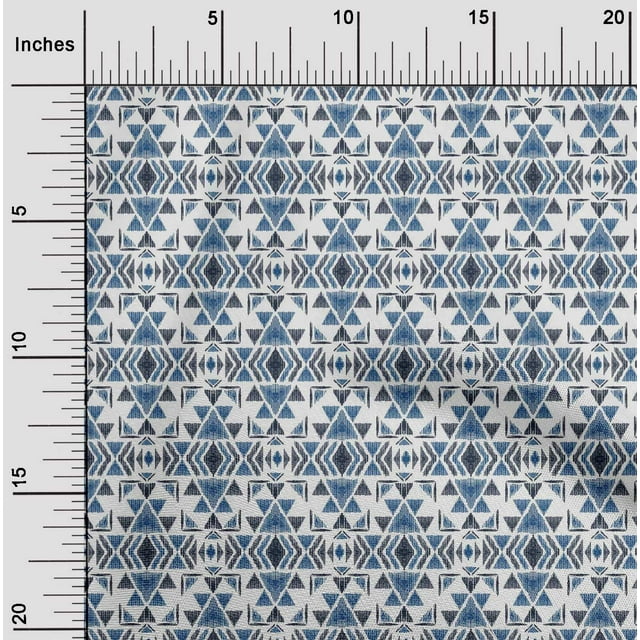 oneOone Tissu Polyester Lycra Triangle Imprimé Ikat Tissu de Couture BTY 56 Pouces de Large