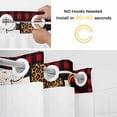 thumbnail image 3 of No Hook Shower Curtain with Snap in Liner, Valentines Buffalo Plaid Red Border Waterproof Fabric Bathroom Curtain Mesh Top Window, Leopard Print Check Love Heart Shower Curtains 72x84in, 3 of 9