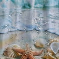 thumbnail image 5 of Orinice Starfish Shower Curtain Set Beach Seashell Coastal Conch Sea Wave Rocks Ocean Blue Sky Waterproof Mat Decor Bathroom Mat Toilet Lid Cover U Shaped Non-Slip Rug Fabric Polyester  36x72, 5 of 7