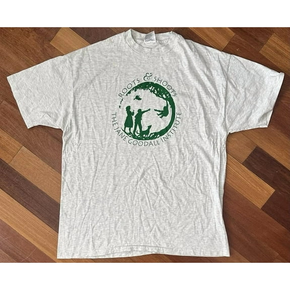 VTG Rare 90's Roots & Shoots The Jane Goodall Institute Shirt size XL X-LARGE