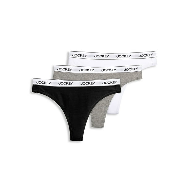 Jockey® Essentials Women's Cotton Stretch Thong Panties, 3 Pack, Sizes
