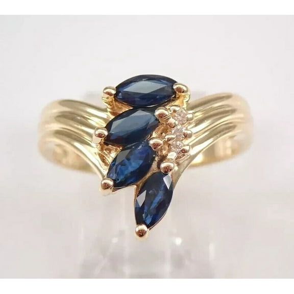 1.67Ct Marquise Cut Lab-Created Sapphire Engagement Ring 14K Yellow Gold Plated 925 Sterling Silver