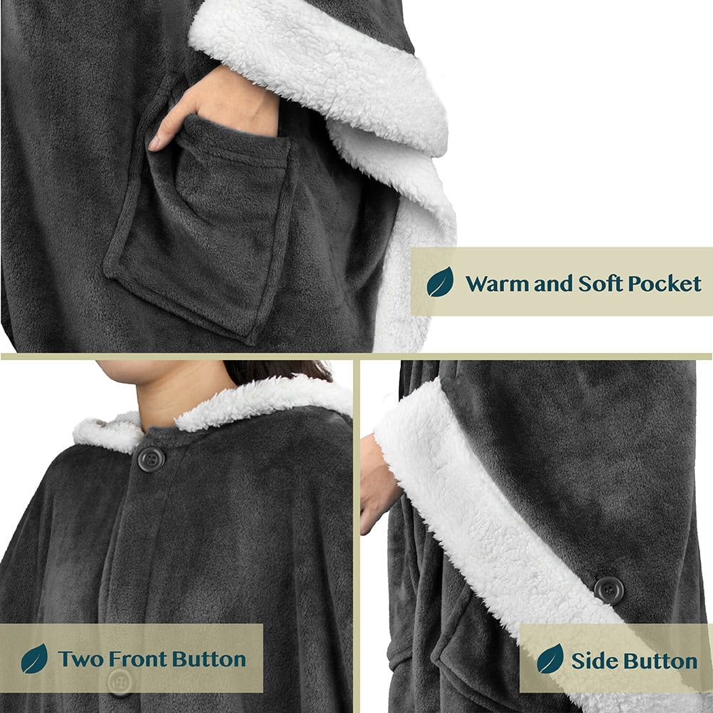 PAVILIA Angel Wrap Hooded Blanket 