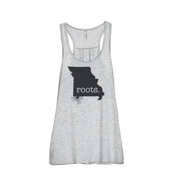 Thread Tank Home Roots State Missouri MO Women's Sleeveless Flowy Racerback Tank Top Sport Grey X-Large