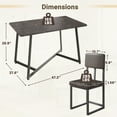 thumbnail image 6 of PORKISS 5 Piece Dining Table and Chair Set, Kitchen Dining Room Table Set with Faux Marble Table PU Leather Chairs, Rectangle Dining Table Set for 4, Dinette Set for Small Space, Brown + Black, 6 of 12