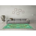 thumbnail image 3 of Ahgly Company Indoor Rectangle Oriental Turquoise Blue Traditional Area Rugs, 5' x 7', 3 of 4