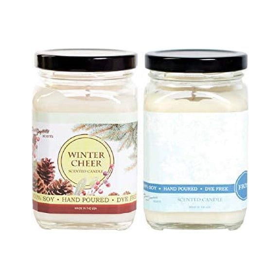 FloralSimplicity 8 oz Scented Soy Candles (Winter Cheer & Frost)