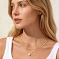 thumbnail image 2 of APSVO 18K Gold Plated Necklaces for Women CZ Layered Stackable Solitaire Pendant Chain Choker Necklace Set Birthday Christmas Jewelry Gifts Teen Mom Wife Girlfriend Female Adults Stocking Stuffers, 2 of 6