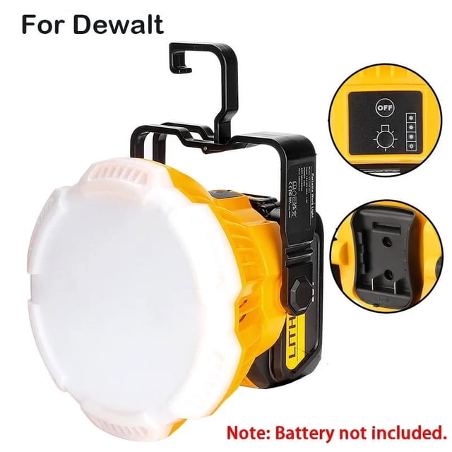 Luz de Trabajo LED Portátil de 24W 2400LM con Gancho para Makita/Bosch/Dewalt/Milwaukee/Black Decker/Craftsman Batería de Litio de 18V 20V