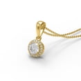 thumbnail image 2 of 2.7 Ct Round Moissanite Diamond 925 Sterling Silver Gold Vermeil Solitaire Halo Women Ring Pendant Earring Set, 2 of 5