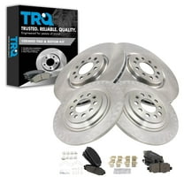 TRQ Front and Rear Brake Pad & Rotor Kit Brake Pads Brake Rotor Ceramic Fits Select 2016-2021 Jeep Cherokee  320mm rear rotors