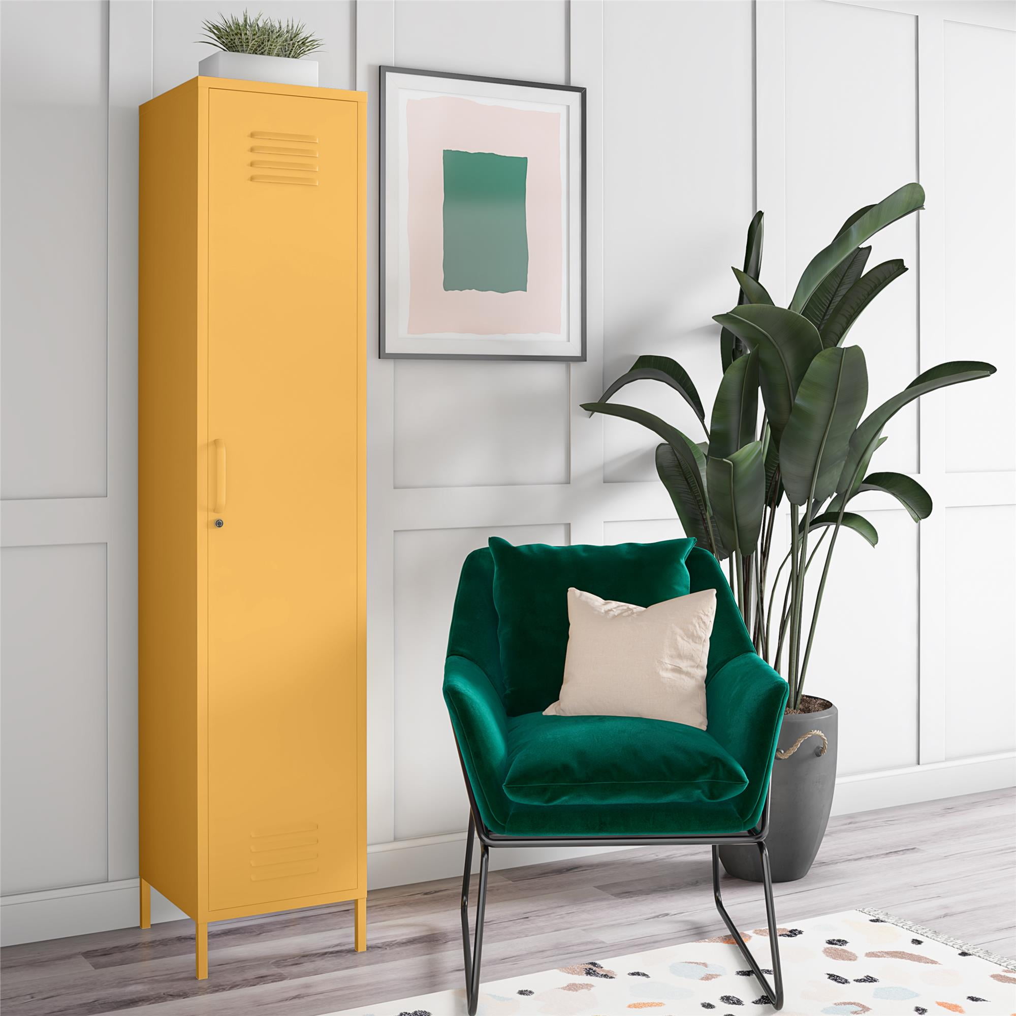 Novogratz Cache Single Metal Locker Storage Yellow Walmart