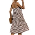 thumbnail image 7 of QAFOPEH Women Stripe Print Sleeveless Open Back Ruffled Tiered Sling Mini Dress, 7 of 7