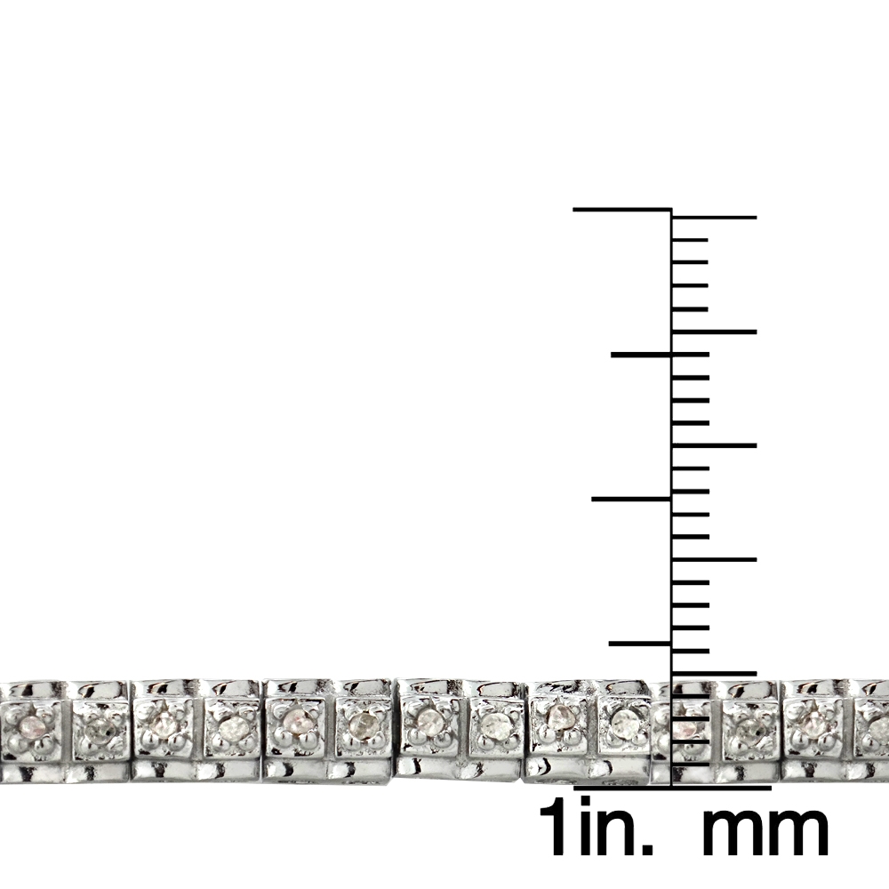 0.50ct Diamond Studded Silver Tone Tennis Bracelet