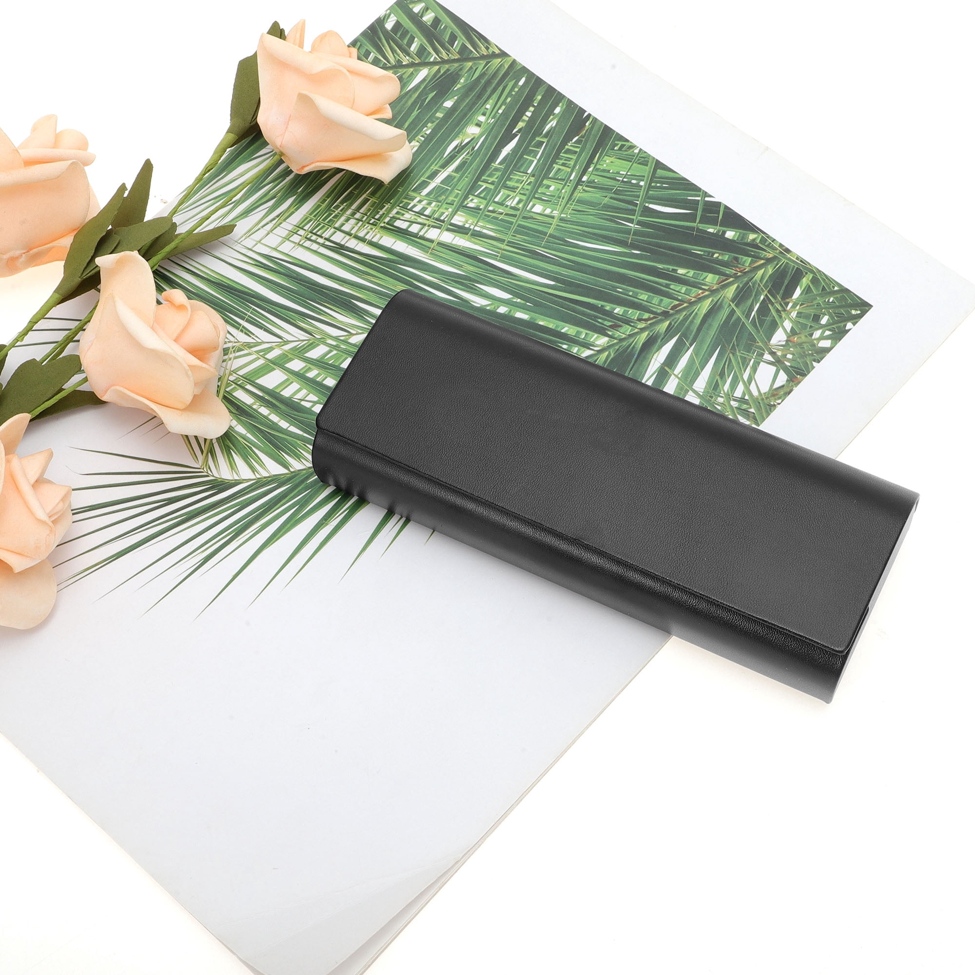 Unique Bargains Eyeglasses Case Portable Eyeglasses Storage 6.1"x2.4"x1.22" Black