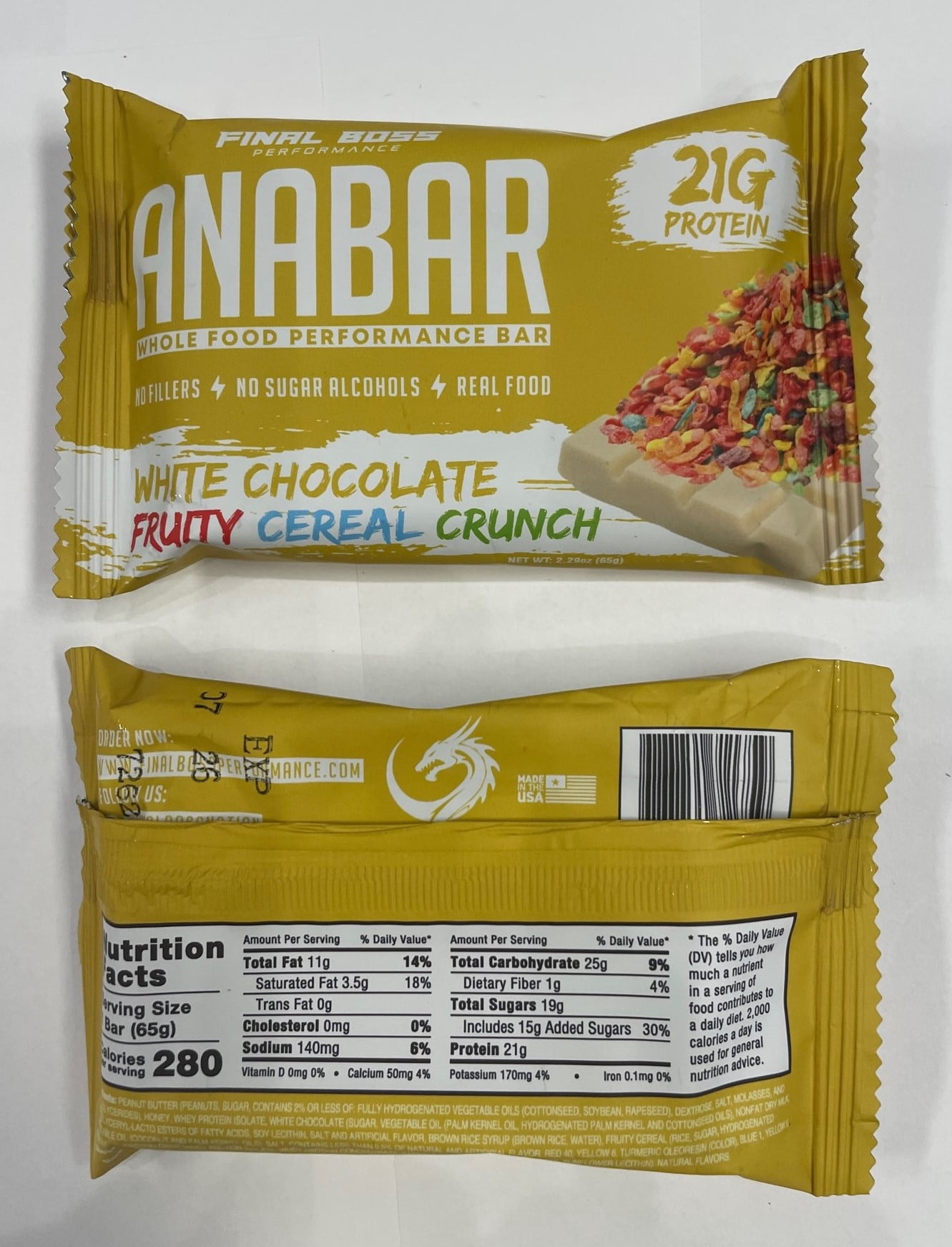 Anabar Protein Bars 5 bars-Smores, Cookies, Cereal, Monster, Peanut Butter 21g
