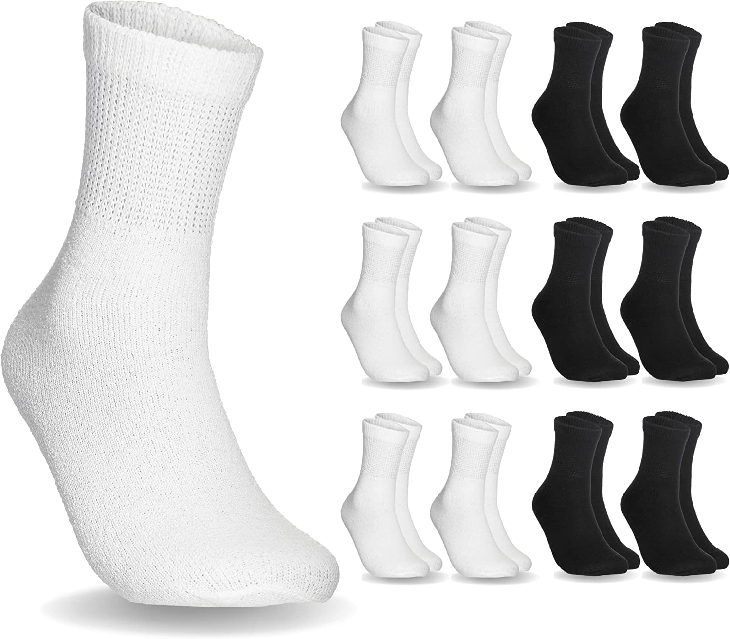Special Essentials 12 Pairs Cotton Diabetic Ankle Socks for Men & Women
