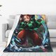 thumbnail image 1 of Manta Demon Slayer para hombres y mujeres, manta de tela súper suave y esponjosa, acogedora y cálida, adecuada para sofá, cama, manta de viaje, regalo para todas las estaciones 60 "X50", 1 of 8