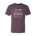 thumbnail image 2 of Wild Bobby, I'm Only Talking to Jesus Today Inspirational/Christian Men Premium Tri Blend Tee, Vintage Purple, X-Large, 2 of 6