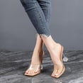 thumbnail image 2 of HSMQHJWE Transparent Strap Flat Belt Thin Heel Half Drag 2026 Early Spring Square Toe Exposed Toe One Foot High Heels Slippers, 2 of 7