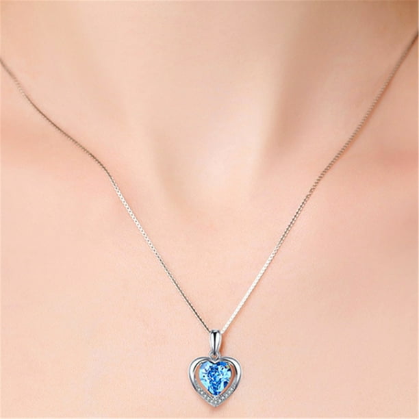Fiudx Collar de Cristal con Forma de Corazón, Elegante Cadena Colgante, Diseño de 45 Cm de Largo, Regalo Perfecto para San Valentín y El Día de La Madre, Un Detalle Especial para Mujer, Incluye Colga