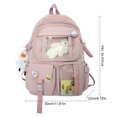 thumbnail image 3 of 1pc Gran Capacidad Mochila Para Estudiantes De Secundaria, Con Colgante De Oso Y Pato, Impermeable Colegio Bolsa De Escuela Bolsa Transparente Gran Capacidad Mochila Para Portátil Reforzamiento, 3 of 4
