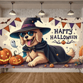 thumbnail image 2 of Decorative Design Happy Halloween Banner Dog Costume Polyester Material Pumpkin Decoration for Halloween Party Fall Festival Indoor Decoration, 2 of 9