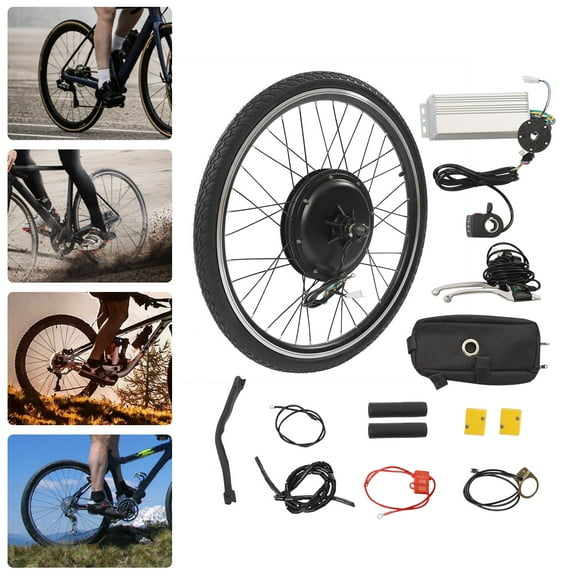 26" Rear Wheel Electric Bike Conversion Kit, 48V 1000W Hub Motor with LCD Throttle, PAS, Controller Bag, 53km/h Max Speed, E-Bike Upgrade Kit
