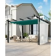 thumbnail image 5 of Riedhoff 10x13 Ft Retractable Outdoor Wood-Grain Aluminum Pergola with Canopy and Side Mesh,Blue, 5 of 7