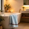 thumbnail image 6 of Dongrere Multi Colored Striped Hand Towel, Fast Moisture Absorb Plush Wash Towel for Bathroom Kitchen Guest Room Daily Use, 13.4x27.5 Inch, Blue, 6 of 7
