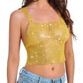 thumbnail image 2 of Kureaily Stylish Women's Tank Tops For Parties And Nightclubs Rhinestone Sleeveless Crop Top For A Seductive Women's Basic Tank Tops, 2 of 5