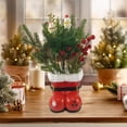 thumbnail image 2 of Clode Ceramic Santa Boots Christmas Decoration Red and White By Stork Ornament, 2 of 7