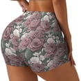 thumbnail image 2 of Naloa Rose Flowers Biker Shorts for Women Seamless Scrunch Short Women’s Yoga Shorts for Gym Running Sport Shorts - XX-Large, 2 of 9