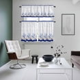 thumbnail image 4 of Blue Coastal Shell Kitchen Curtains Sets for Windows 24 Inch Length, Nautical Starfish Seahorse Conch Rod Pocket Window Treatments Tier Curtains and Valances Set for Bedroom/Bathroom, 4 of 8
