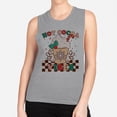 thumbnail image 2 of Hot Cocoa Vibes Women's Muscle Tank 2X-Large Heather Grey, 2 of 5