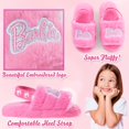 thumbnail image 2 of Zapatillas Barbie para niñas, esponjosas y acogedoras, de piel sintética, 2 of 6