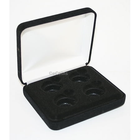 - Black Felt COIN DISPLAY GIFT METAL PLUSH BOX holds 4-Quarters or Presidential $1