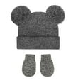 thumbnail image 2 of NAISIBABY Kids Winter Hat Gloves Set, Knitted Thicken Warm Mittens Beanie 2-Pieces for Girls Boys Gray 6-36Months, 2 of 3