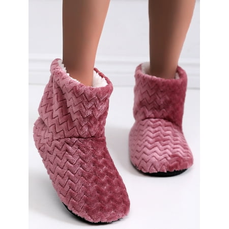 

Ferndule Slippers for Women Warm Booties Fuzzy Slippers Faux Ankle Comfortable Shoes Indoor Outdoor US 7-10