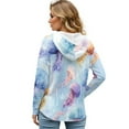 thumbnail image 2 of DISNIMO Jellyfish Printed Sweatshirts for Women Long Sleeve Hoodies V Neck Pullover Tops Waffle Hooded Sweatshirt for Women, S, 2 of 7